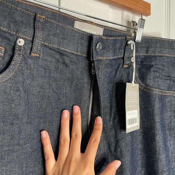 Everlane Slim Dark Wash Blue Cotton Blend Denim Jeans Men's Size 40x34 NWT - Picture 3 of 9